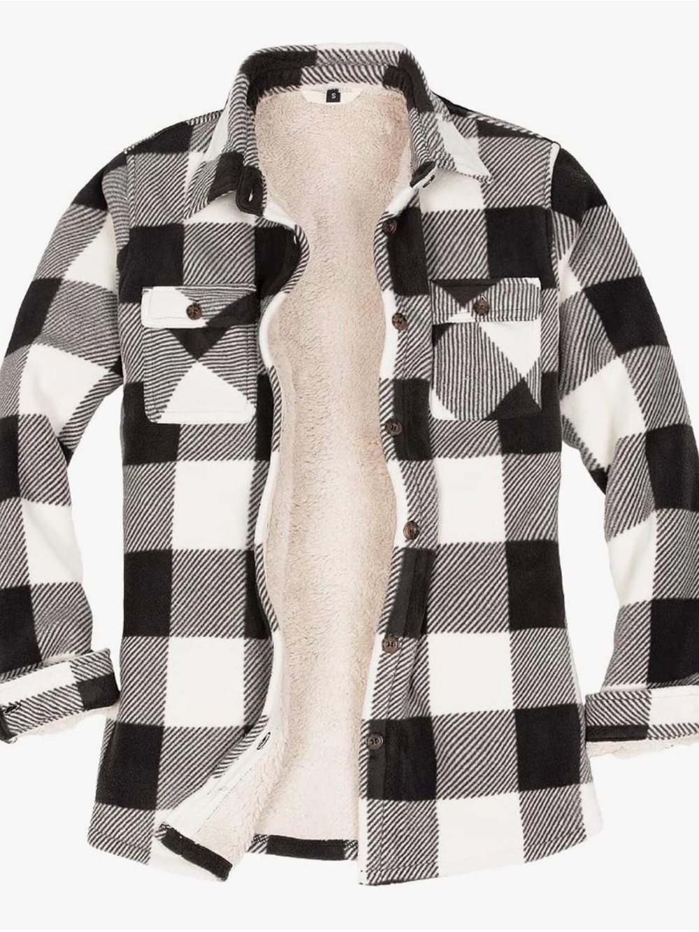 Cozy Black & Cream Buffalo Plaid Shacket